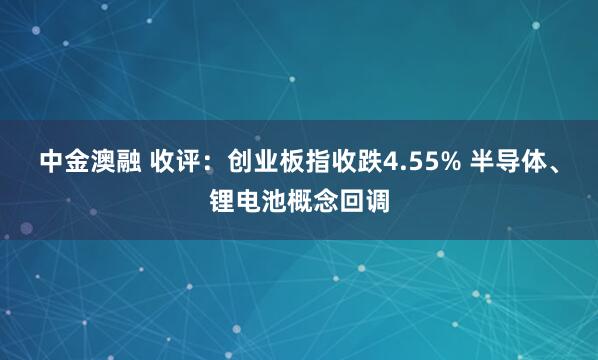 中金澳融 收评：创业板指收跌4.55% 半导体、锂电池概念回调